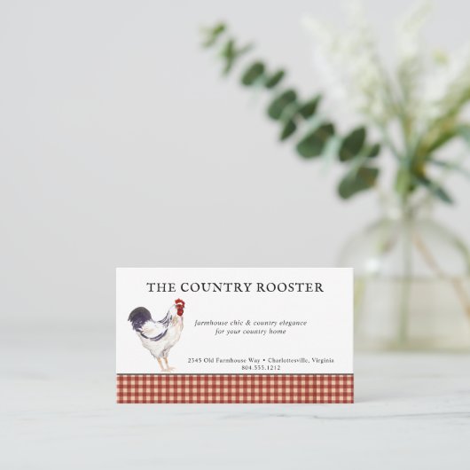 ウォーターカラールースターファームハウスカントリー 名刺 (スタンド正面)