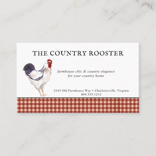 ウォーターカラールースターファームハウスカントリー 名刺 (正面)