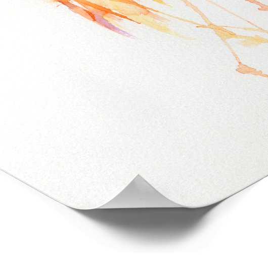 ウォーターカラールースターポートレートゴールデンルースター ポスター (角)