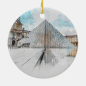 ウォーターカラールーブルパリ オーナメント - フランスのランドマーク (裏面)