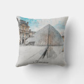 ウォーターカラールーブル装飾用クッション – パリトラベルアート クッション (裏面)