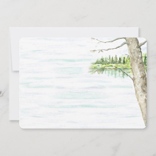 ウォーターカラーレイクアンドボート波止場 招待状 (裏面)