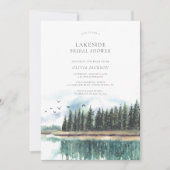 ウォーターカラーレイクサイドエレガントブライダルシャワー 招待状 (正面)