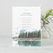 ウォーターカラーレイクサイドエレガントブライダルシャワー 招待状 (スタンド正面)