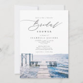 ウォーターカラーレイクサイドレイクブライダルシャワー 招待状 (正面)