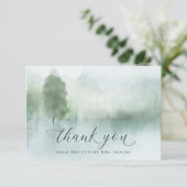 ウォーターカラーレイクツリーズマウンテンズブライダルシャワー サンキューカード (スタンド正面)