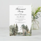 ウォーターカラーレイクフォレストウッドランドリタイアメントパーティー 招待状 (スタンド正面)