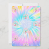 ウォーターカラーレインボーイチゴ絞り染め誕生日 招待状 (裏面)