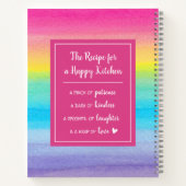 ウォーターカラーレインボーガールズキッズクックブックレシピ ノートブック (裏面)