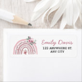 ウォーターカラーレインボーガール差出人住所ラベル ラベル (インサイチュ)