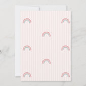 ウォーターカラーレインボークラウンストライプの誕生日 招待状 (裏面)