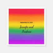 ウォーターカラーレインボーゲイプライドディナーナプキン スタンダードカクテルナプキン (正面)