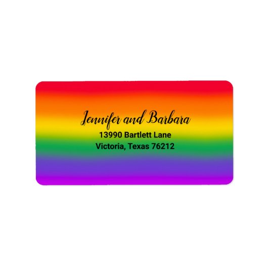 ウォーターカラーレインボーゲイプライド差出人住所 ラベル (正面)