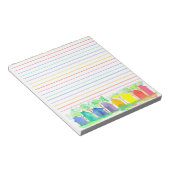 ウォーターカラーレインボーコテージハウスライン ノートパッド (アングル)