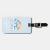 ウォーターカラーレインボースクールスポーツ荷物バッグラベル ラゲッジタグ (正面横)