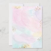 ウォーターカラーレインボーハート誕生日 招待状 (裏面)