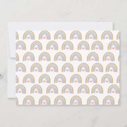 ウォーターカラーレインボーファースト誕生日 招待状 (裏面)