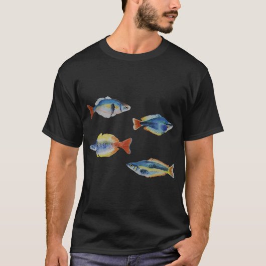 ウォーターカラーレインボーフィッシュのバンドル Tシャツ (正面)