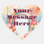 ウォーターカラーレインボーブリスパーティー ハートシール (正面)