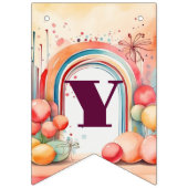 ウォーターカラーレインボーブリスパーティー バンティングフラッグ (第1の旗)