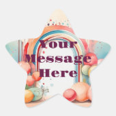 ウォーターカラーレインボーブリスパーティー 星シール (正面)