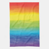 ウォーターカラーレインボープライドブライト鮮やか キッチンタオル (縦)