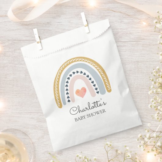 ウォーターカラーレインボーベビーベビー フェイバーバッグ (クリップ留めされた状態)