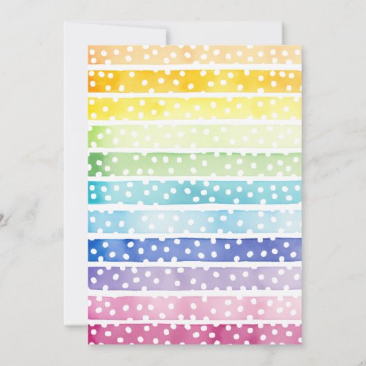 ウォーターカラーレインボーベビー振りかける招待状 招待状 (裏面)