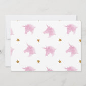 ウォーターカラーレインボーユニコーンガールズ誕生日 招待状 (裏面)