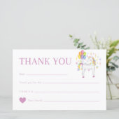 ウォーターカラーレインボーユニコーン誕生日サンキューカード (スタンド正面)