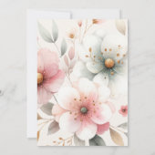 ウォーターカラーレインボーユニコーン誕生日招待状1st 招待状 (裏面)