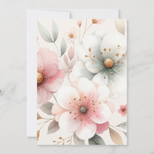 ウォーターカラーレインボーユニコーン誕生日招待状1st 招待状 (裏面)