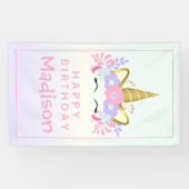 ウォーターカラーレインボーユニコーン誕生日 横断幕 (横)