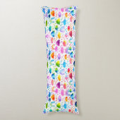 ウォーターカラーレインボー傘雨の日の女の子 ボディピロー (正面縦)