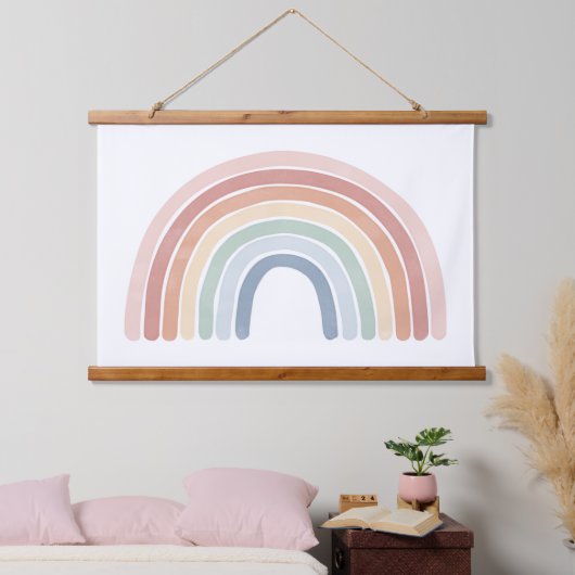 ウォーターカラーレインボー子供部屋ぶら下がったズタペストリー 吊り下げ型タペストリー (寝室)