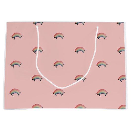 ウォーターカラーレインボー抱き枕 ラージペーパーバッグ (正面)