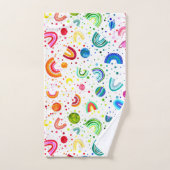 ウォーターカラーレインボー銀河系ガカラフルールズ バスタオルセット (ハンドタオル)