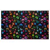 ウォーターカラーレインボー銀河系ガールズカラフル ファブリック (ファットクウォーター)