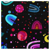 ウォーターカラーレインボー銀河系ガールズカラフル ファブリック (クローズアップ)