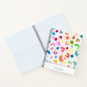 ウォーターカラーレインボー銀河系パーソナライズされたガールズ ノートブック (内部)