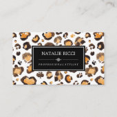 ウォーターカラーレオパードエレガントスポット&シック 名刺 (正面)