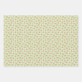 ウォーターカラーレッドさくらんぼパステルカラーギンガム ラッピングペーパーシート (正面3)