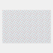 ウォーターカラーレッドさくらんぼパステルカラーギンガム ラッピングペーパーシート (正面2)