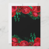 ウォーターカラーレッドグリッタードレス&バラSweet sixteen 招待状 (裏面)