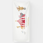 ウォーターカラーレッドサーカスカーニバルベビー誕生日 横断幕 (縦)