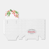 ウォーターカラーレッドペチュニアス白黒水玉模様 フェイバーボックス (折り畳みなし)