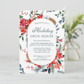ウォーターカラーレッドポインセティアホリデーオープンハウス 招待状 (スタンド正面)