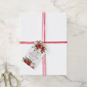 ウォーターカラーレッドポインセティアホリーブライダルシャワー ギフトタグ (より糸付き)