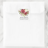 ウォーターカラーレッドポイントセティアホリー差出人住所 スクエアシール (バッグ)