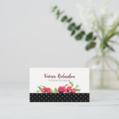 ウォーターカラーレッドポピーズフローラデザイン 名刺 (スタンド正面)